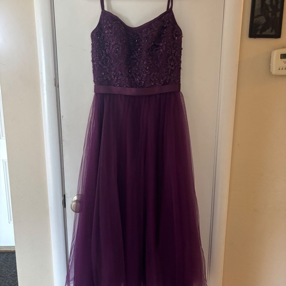 Morilee plum prom formal tea length gown size 6 - Picture 10 of 10